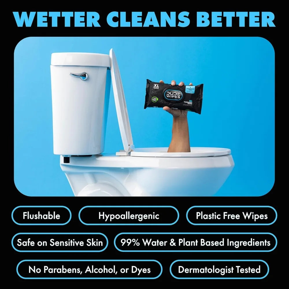 Extra Large Sensitive Skin Flushable Wipes
